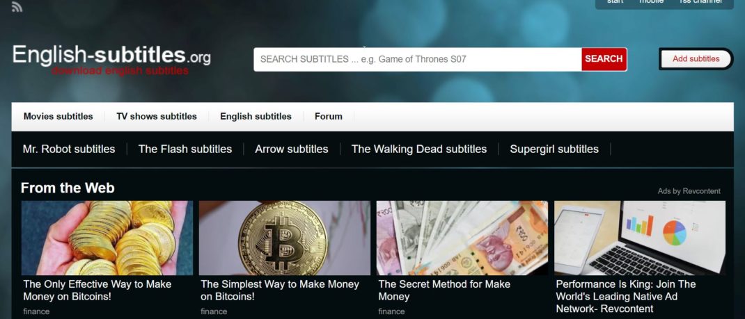 English-subtitles among top sites to download the subtitles