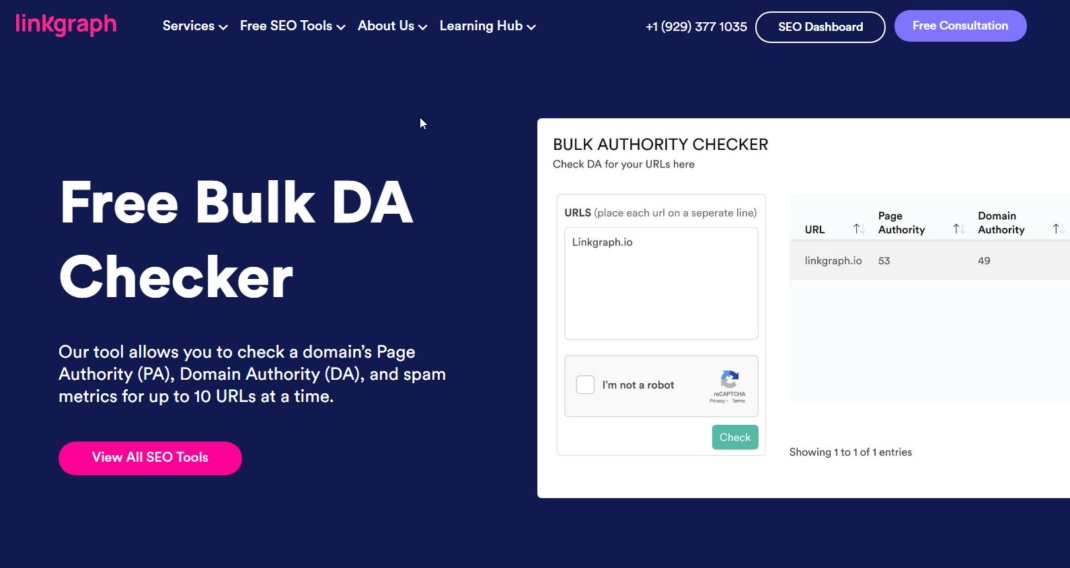Free Bulk Domain Authority Checker - Bulk DA_PA Checker - LinkGraph