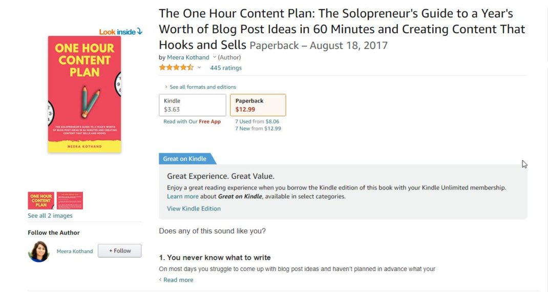 The One Hour Content Plan_ The Solopreneur's Guide to a Year's Worth of Blog Pos